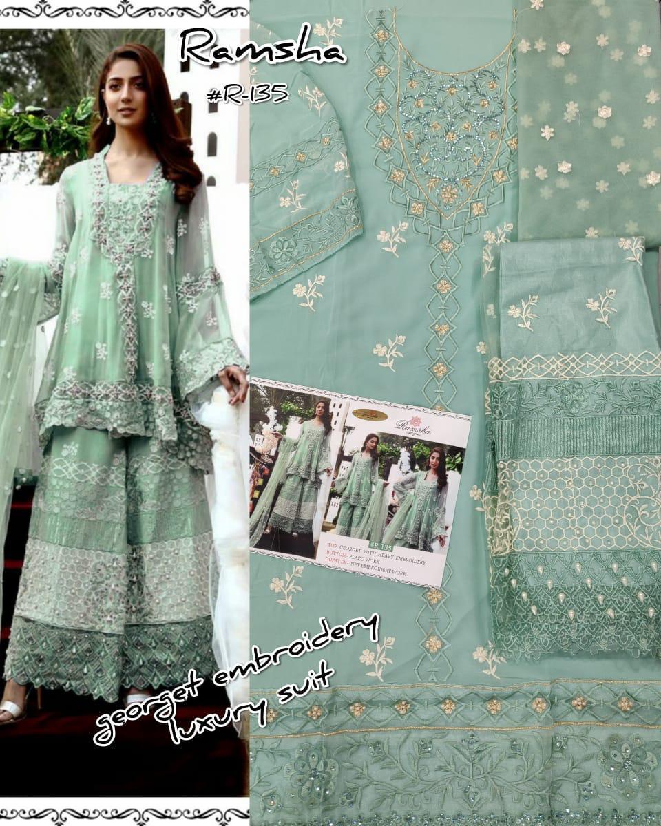 Ramsha R-135 Salwar Kameez Georgette Singles