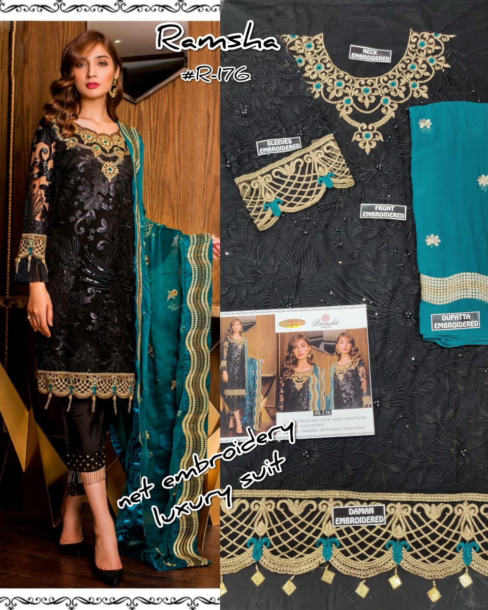 Ramsha R-176 Salwar Kameez Net Singles