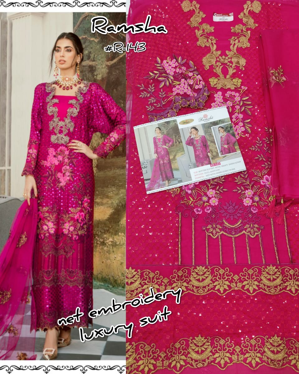 Ramsha R-143 Salwar Kameez Net Singles