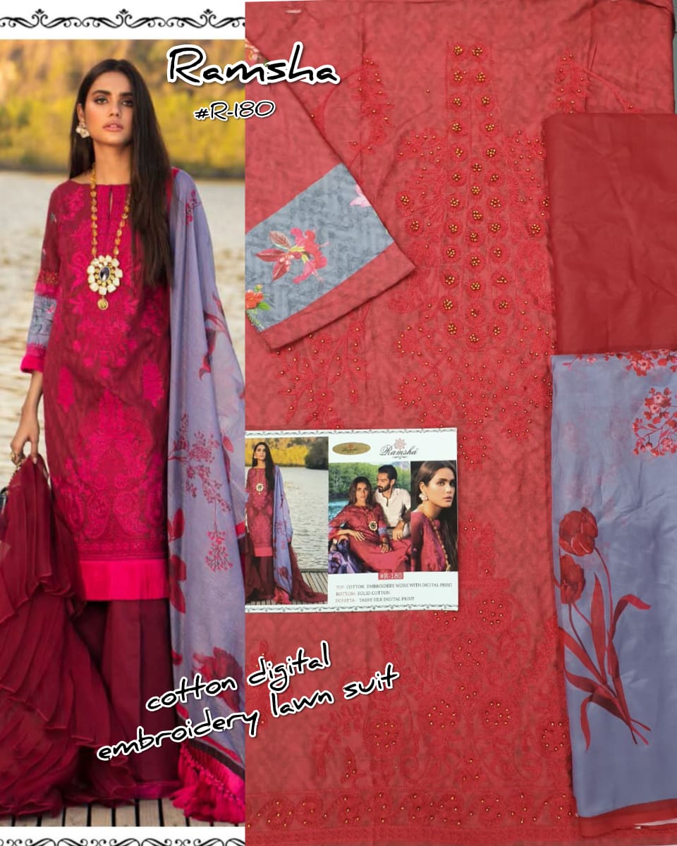 Ramsha R-180 Salwar Kameez Cotton Singles