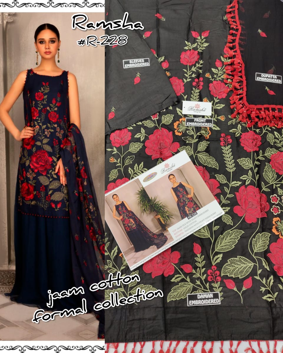 Ramsha R-228 Salwar Kameez Cotton Singles