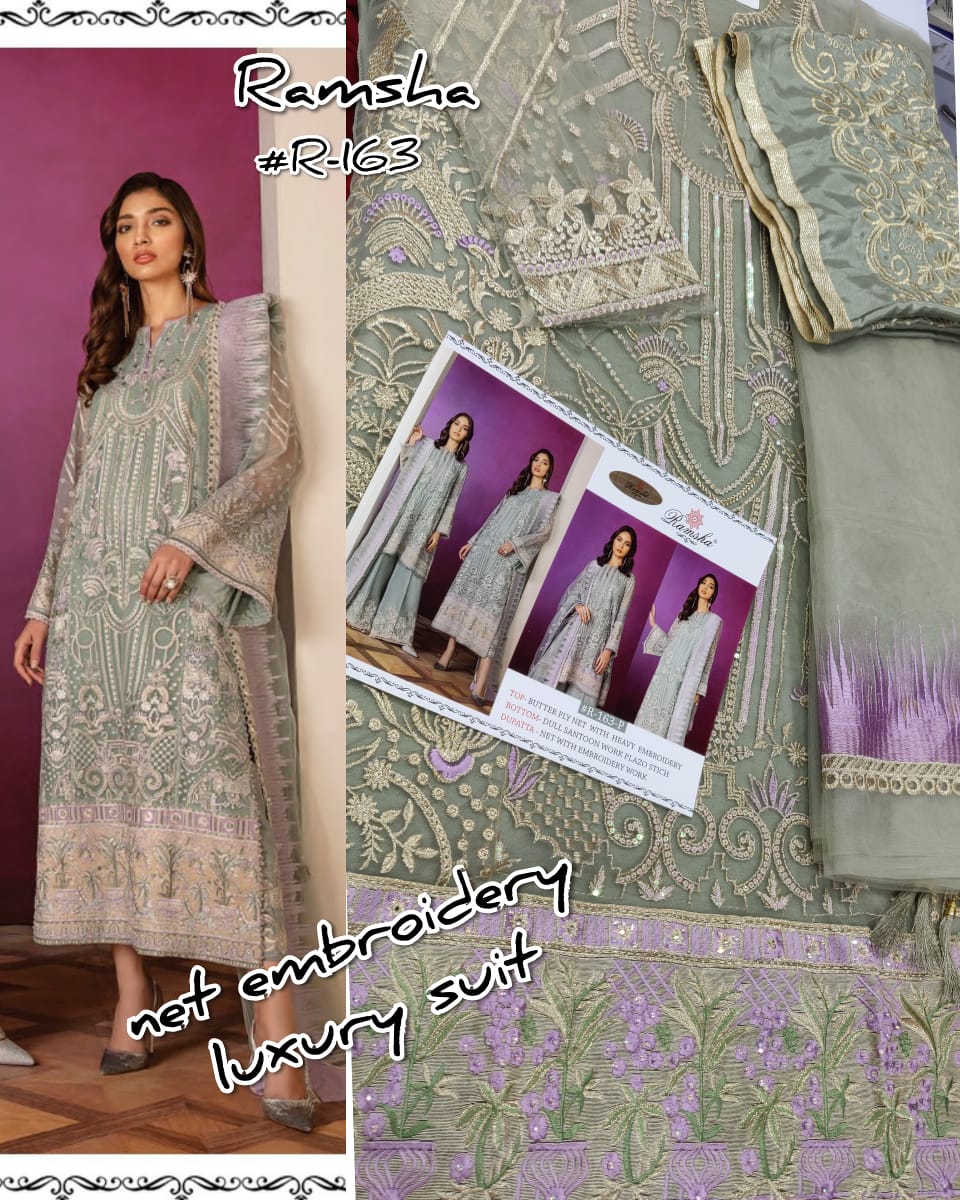 Ramsha R-163 P Salwar Kameez Net Singles