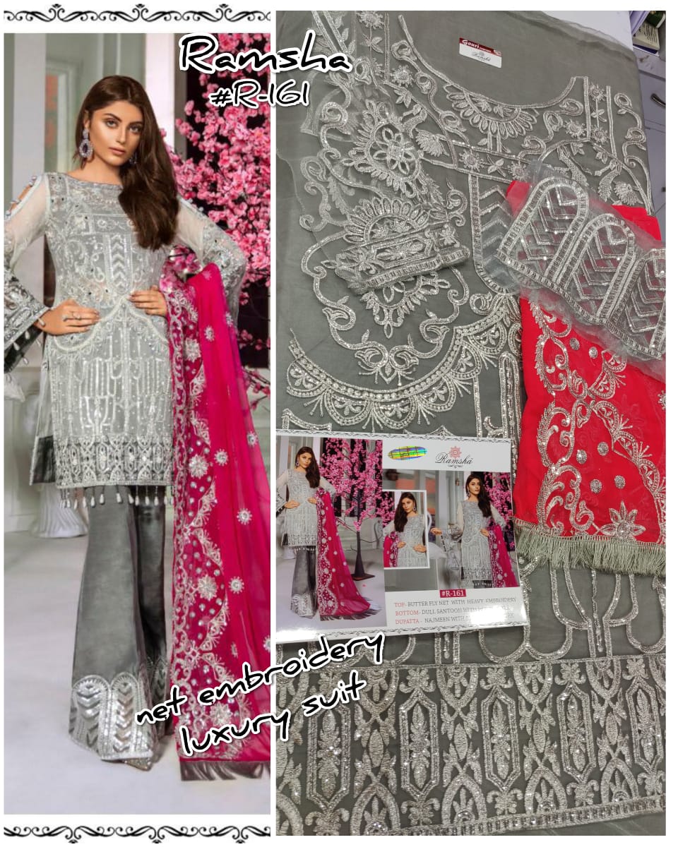 Ramsha R-161 Salwar Kameez Net Singles