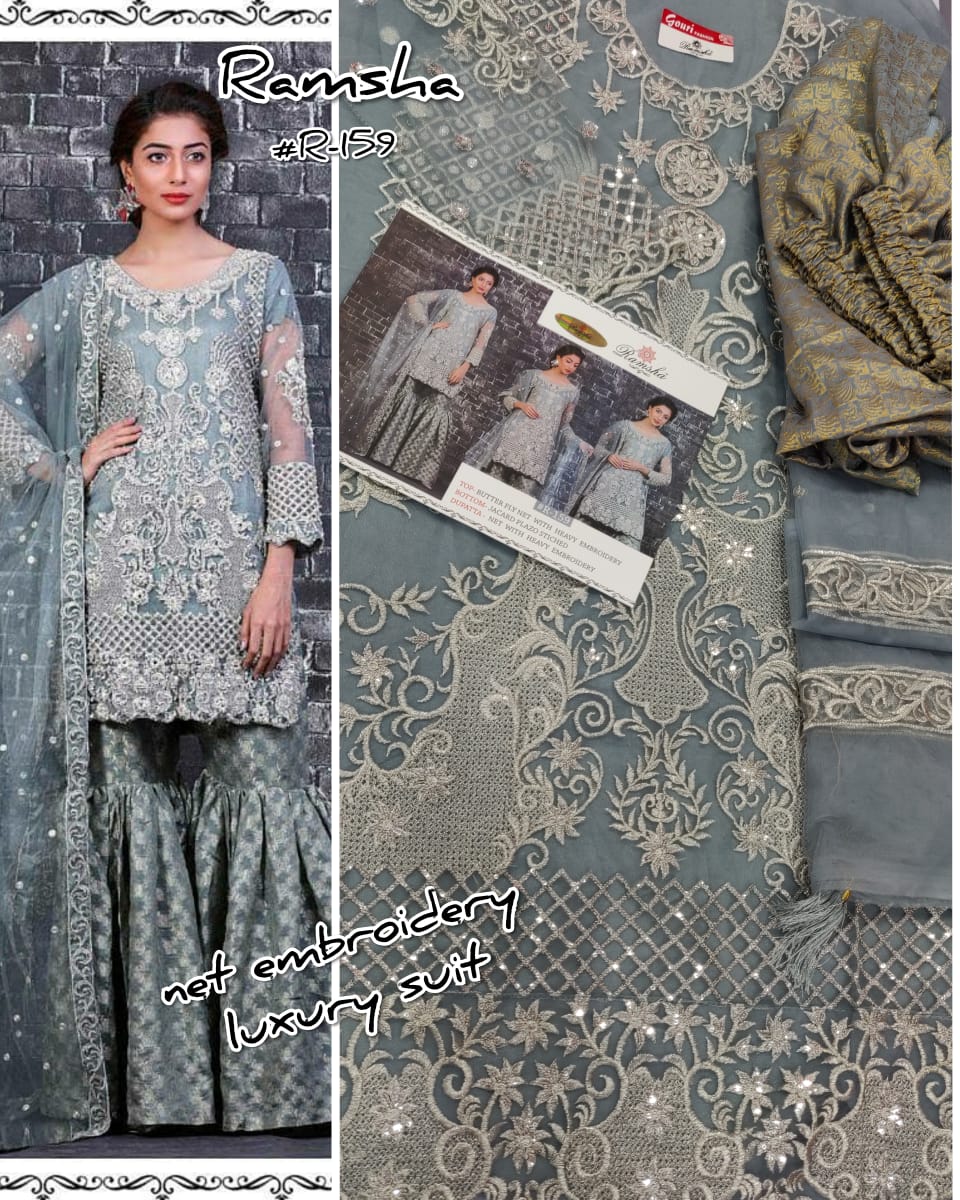 Ramsha R-159 Salwar Kameez Net Singles