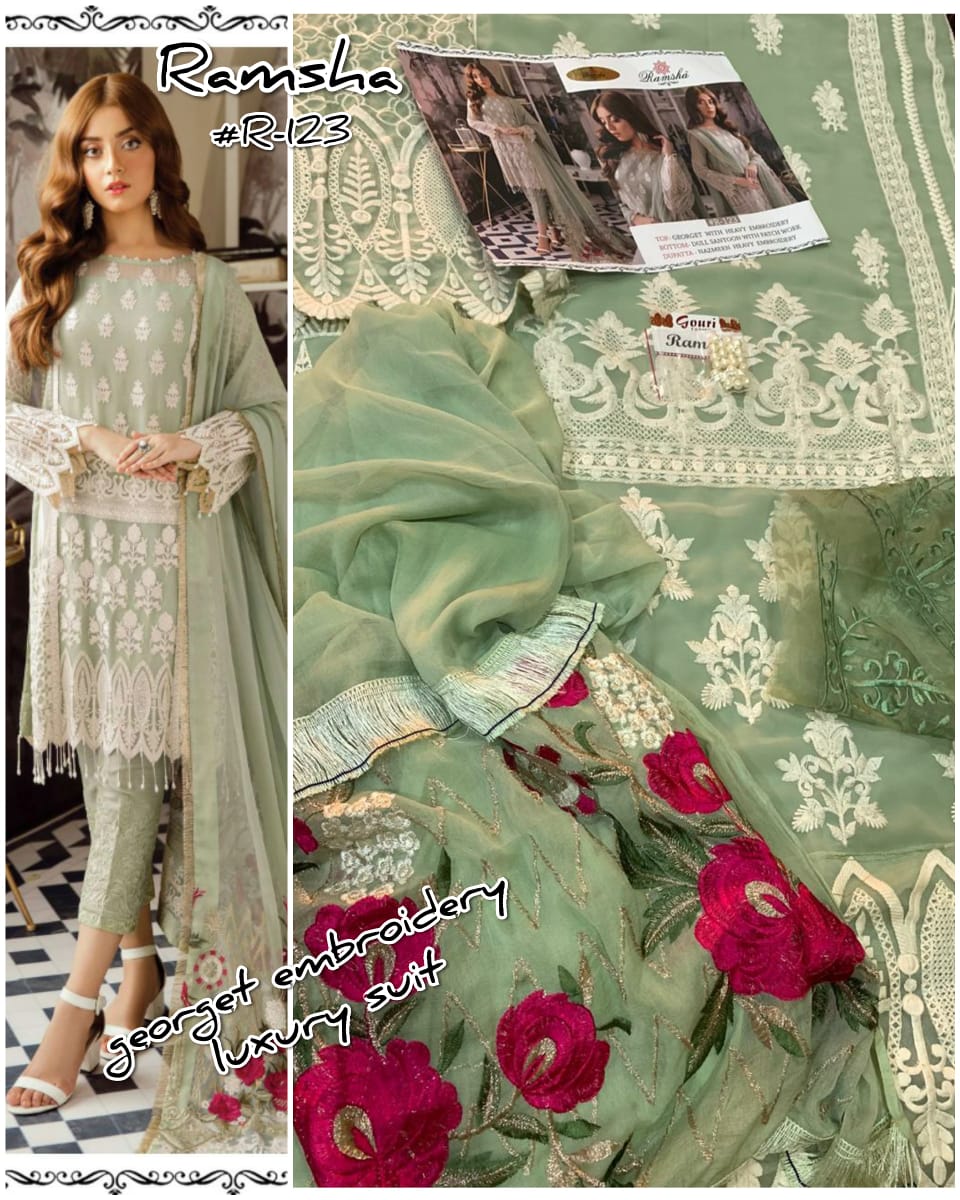 Ramsha R-123A Salwar Kameez Georgette Singles