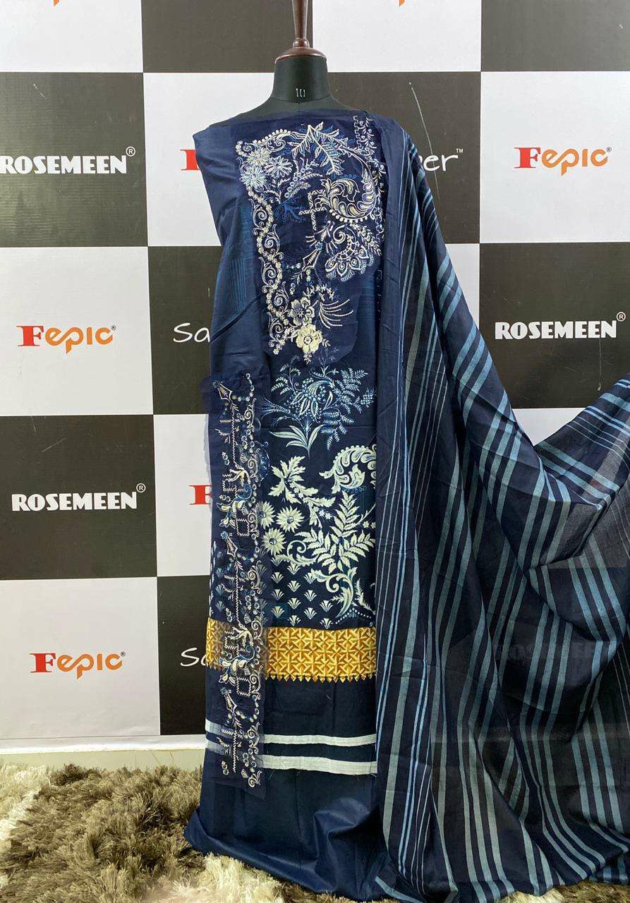 Fepic Rosemeen Aqua Salt Cotton Printed with chiffon dupatta Pakistani Suits Collection