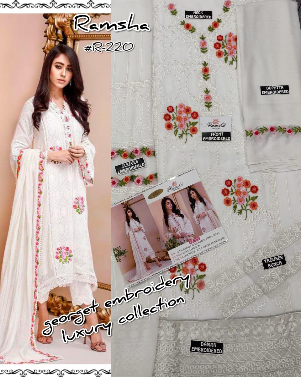 Ramsha R-220 Salwar Kameez Georgette Singles