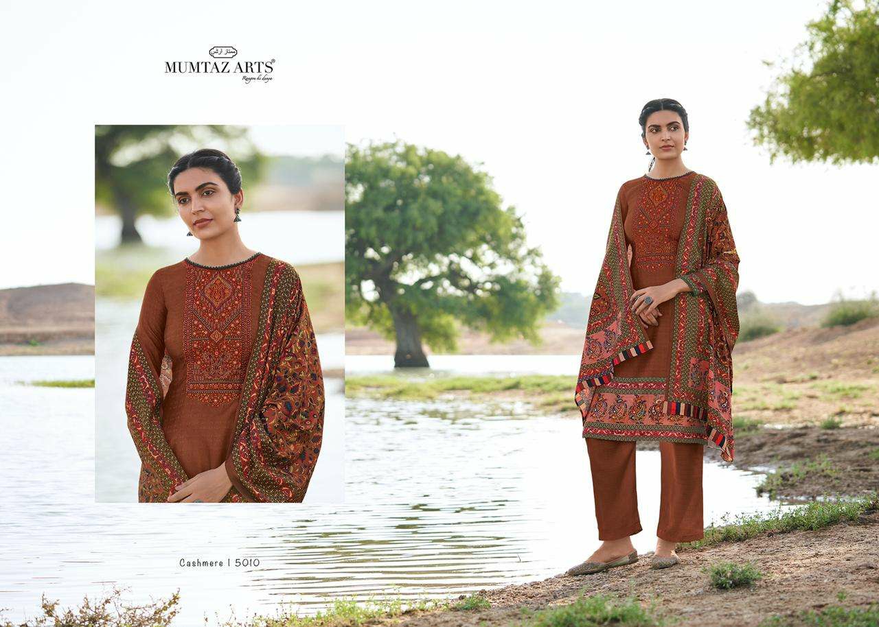 Mumtaz arts rangon ki duniya cashmere pashmina decent kashmiri embroidery salwar suit catalog