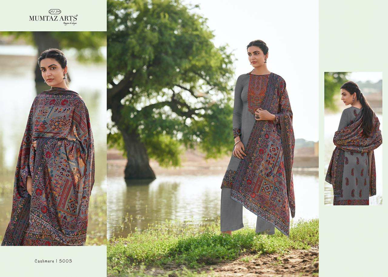 Mumtaz arts rangon ki duniya cashmere pashmina decent kashmiri embroidery salwar suit catalog