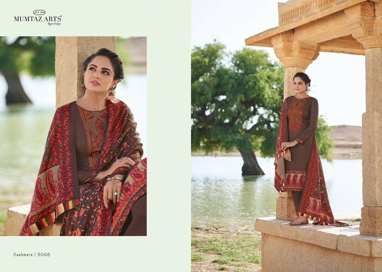 Mumtaz arts rangon ki duniya cashmere pashmina decent kashmiri embroidery salwar suit catalog