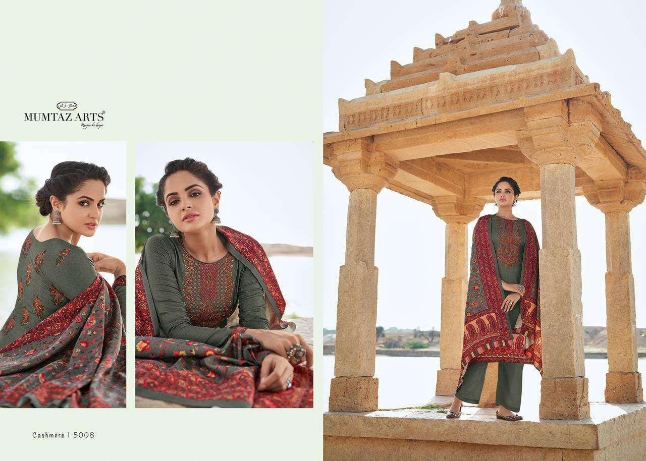 Mumtaz arts rangon ki duniya cashmere pashmina decent kashmiri embroidery salwar suit catalog