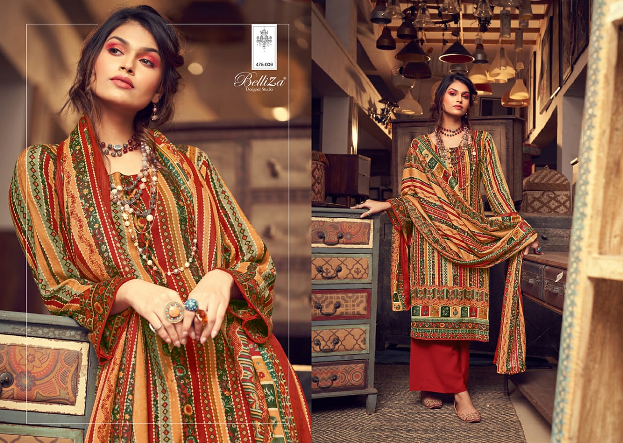 beliza designer almarina vol 3  pashmina exclusive digital print salwar suit catalog