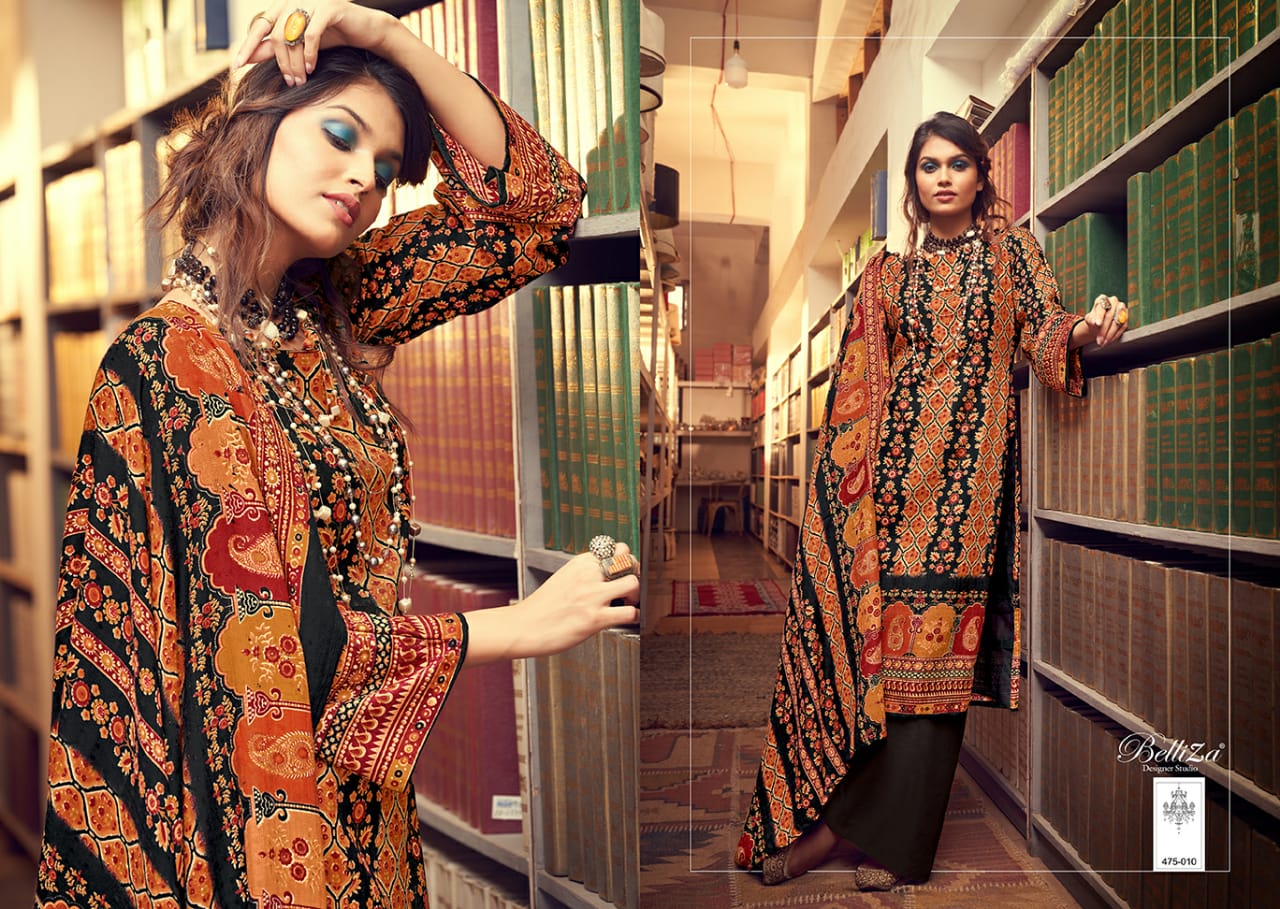 beliza designer almarina vol 3  pashmina exclusive digital print salwar suit catalog