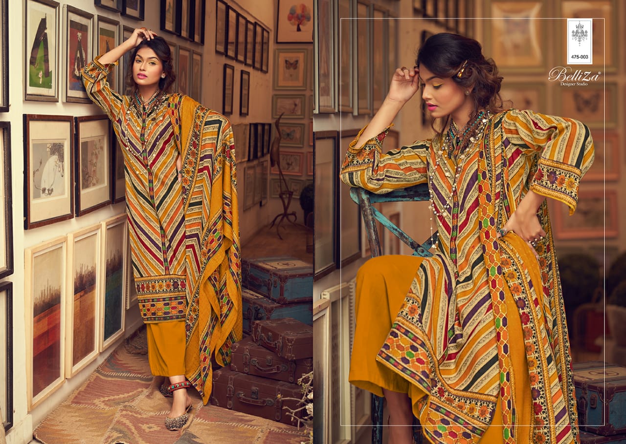 beliza designer almarina vol 3  pashmina exclusive digital print salwar suit catalog