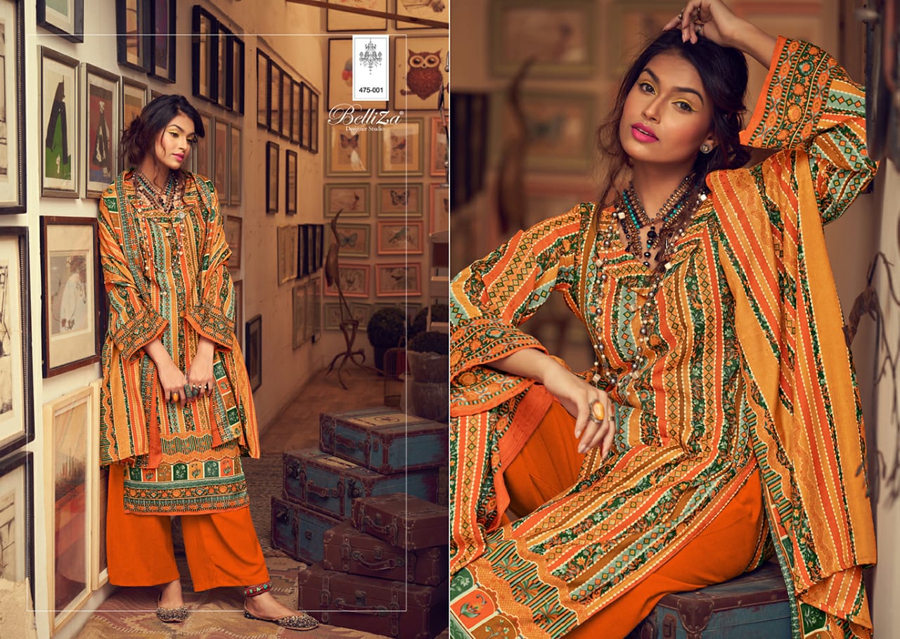 beliza designer almarina vol 3  pashmina exclusive digital print salwar suit catalog