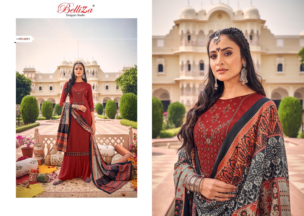 Belliza designer studio zarina pashmina decent look Pure Pashmina Shawl Digital Print salwar suit catalog