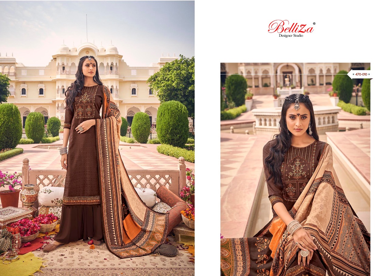 Belliza designer studio zarina pashmina decent look Pure Pashmina Shawl Digital Print salwar suit catalog