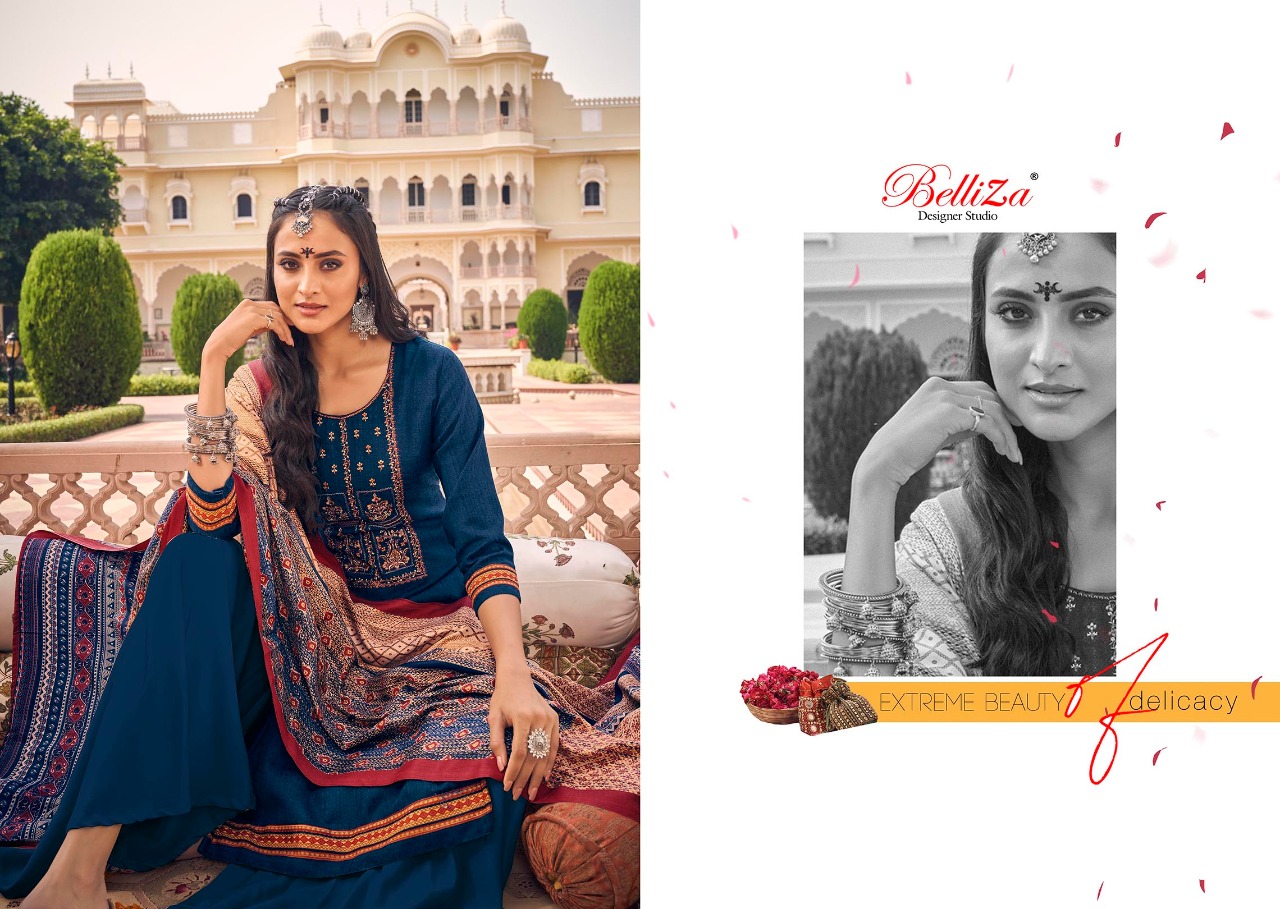 Belliza designer studio zarina pashmina decent look Pure Pashmina Shawl Digital Print salwar suit catalog