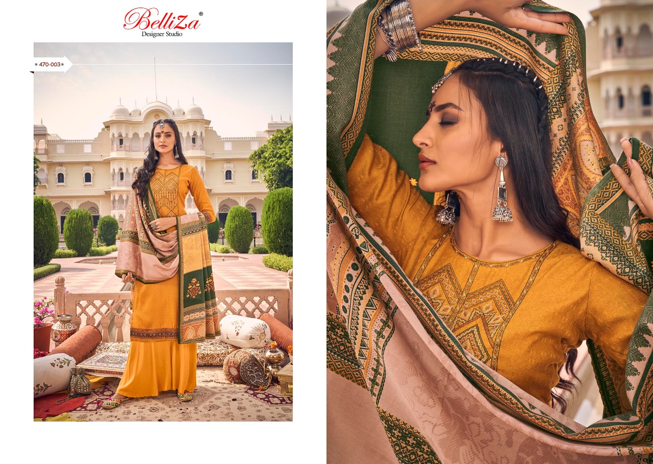 Belliza designer studio zarina pashmina decent look Pure Pashmina Shawl Digital Print salwar suit catalog