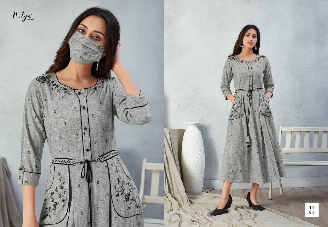 l t nitya prisha rayon catchy look kurti catalog