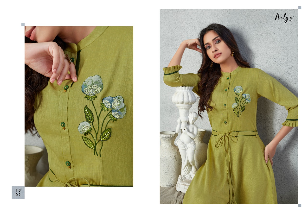 l t nitya prisha rayon catchy look kurti catalog