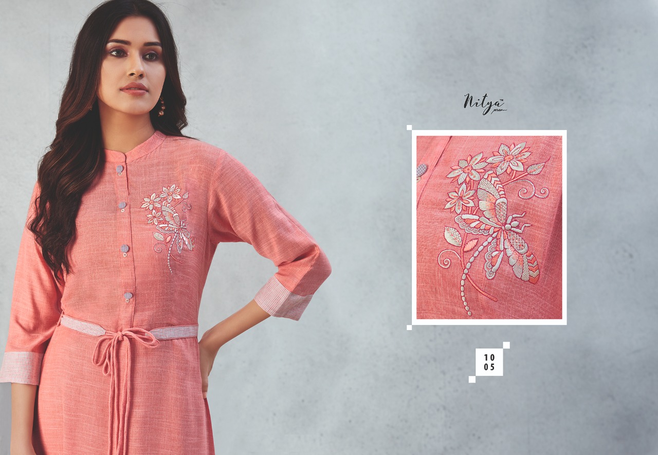 l t nitya prisha rayon catchy look kurti catalog