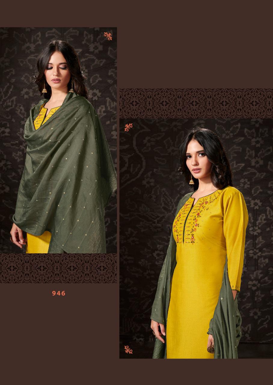 vink harmony viscose silk new and modern style kurti plazzo with jacquard dupatta catalog