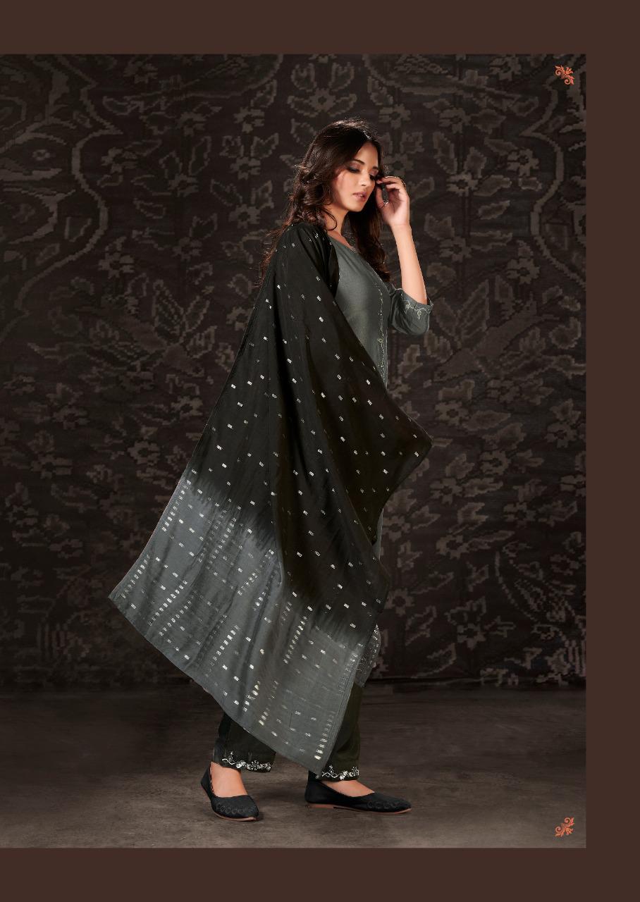 vink harmony viscose silk new and modern style kurti plazzo with jacquard dupatta catalog