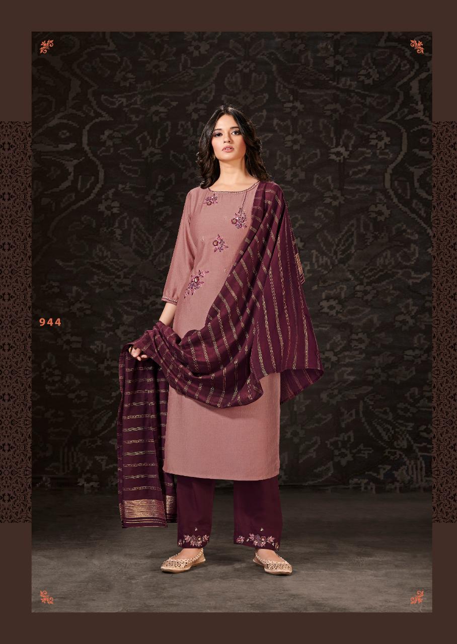 vink harmony viscose silk new and modern style kurti plazzo with jacquard dupatta catalog