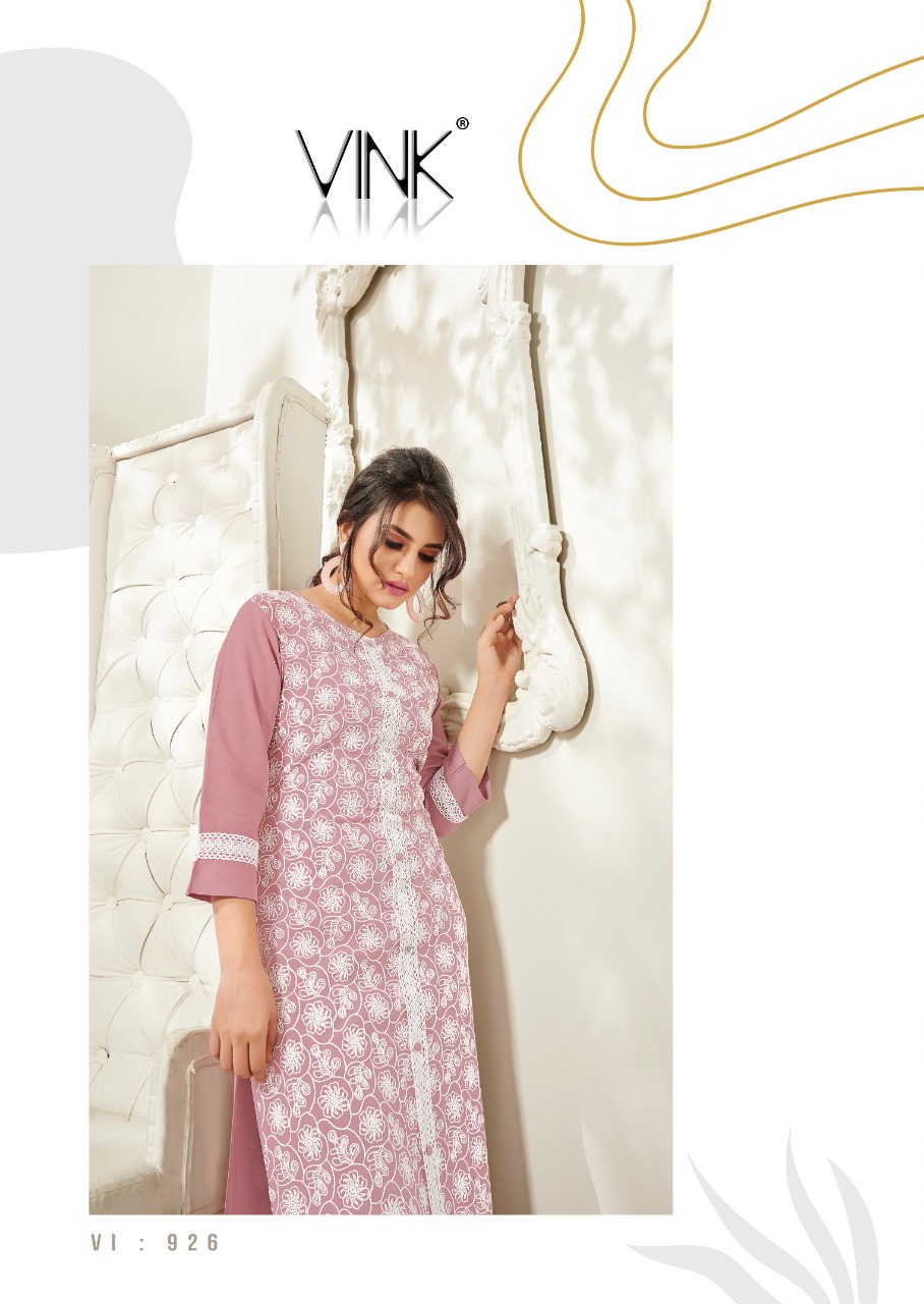 vink lucknowi 3 rayon  decent look kurti with bottom catalog