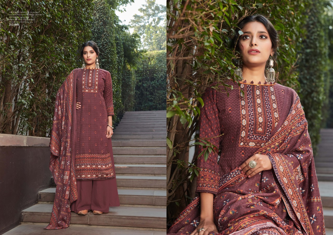 Zulfat Designer Suits winter breeze vol 2 pashmina atrective print  Dupatta Pure Pashmina shawl salwar suit catalog