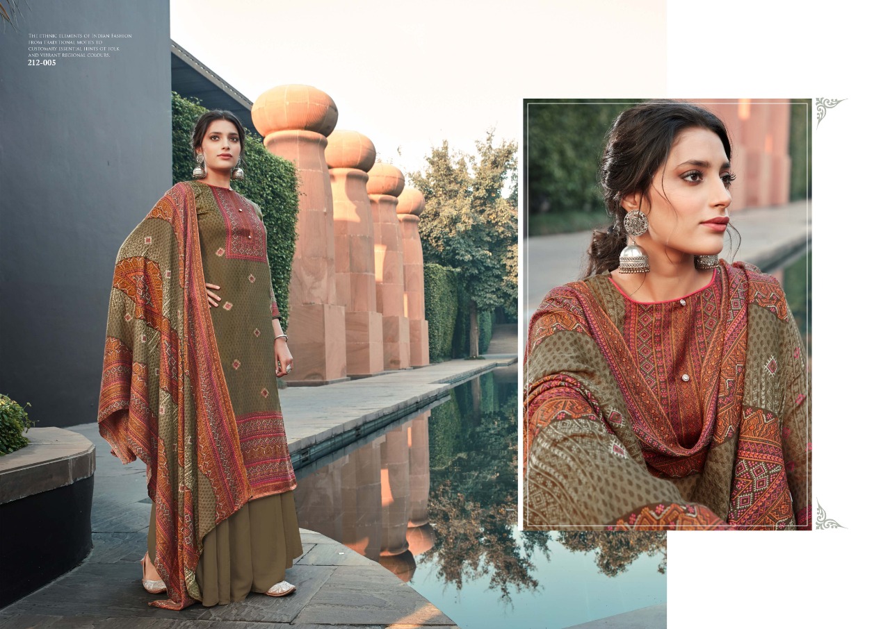 Zulfat Designer Suits winter breeze vol 2 pashmina atrective print  Dupatta Pure Pashmina shawl salwar suit catalog