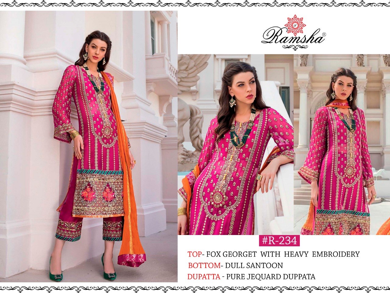 Ramsha R-234 Salwar Kameez Georgette Singles