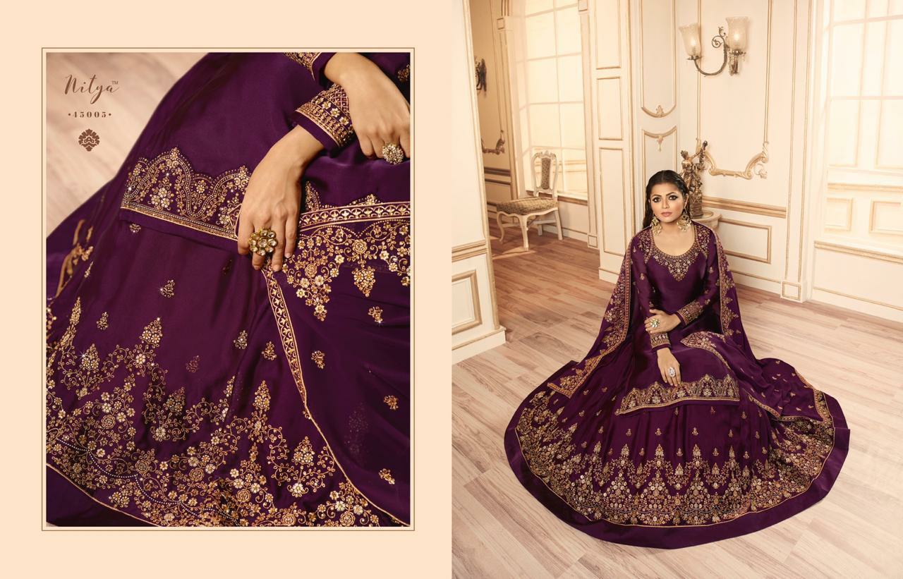 L T nitya vol 145 grendeur look lehnga catalog