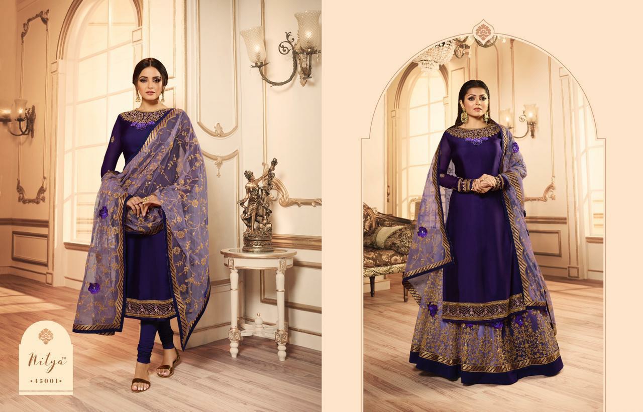 L T nitya vol 145 grendeur look lehnga catalog