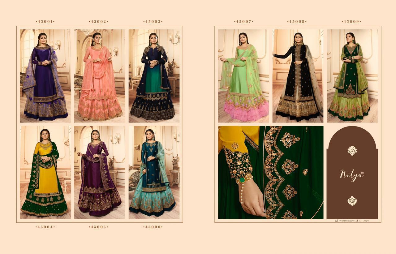 L T nitya vol 145 grendeur look lehnga catalog