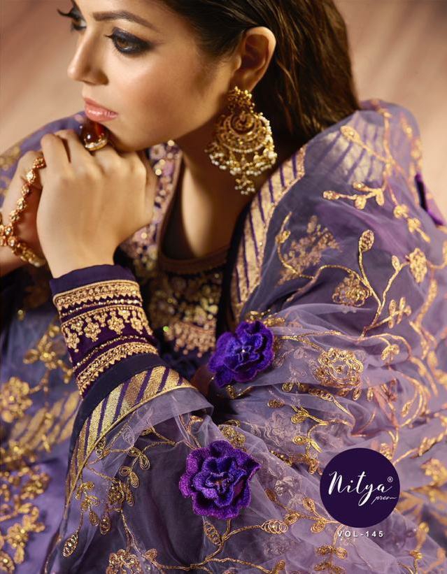 L T nitya vol 145 grendeur look lehnga catalog