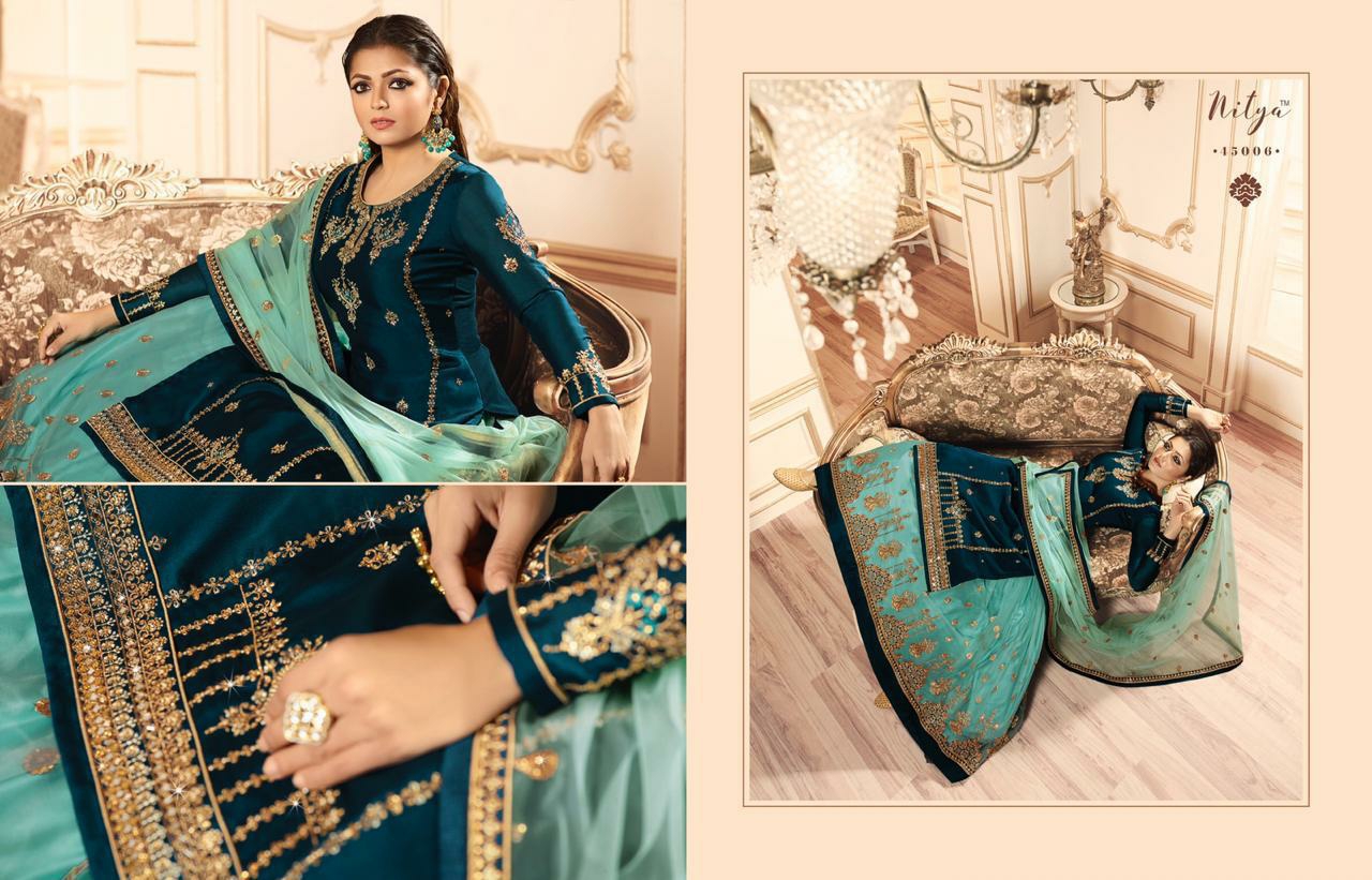 L T nitya vol 145 grendeur look lehnga catalog