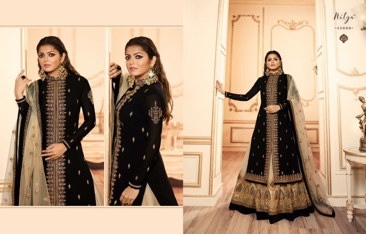 L T nitya vol 145 grendeur look lehnga catalog