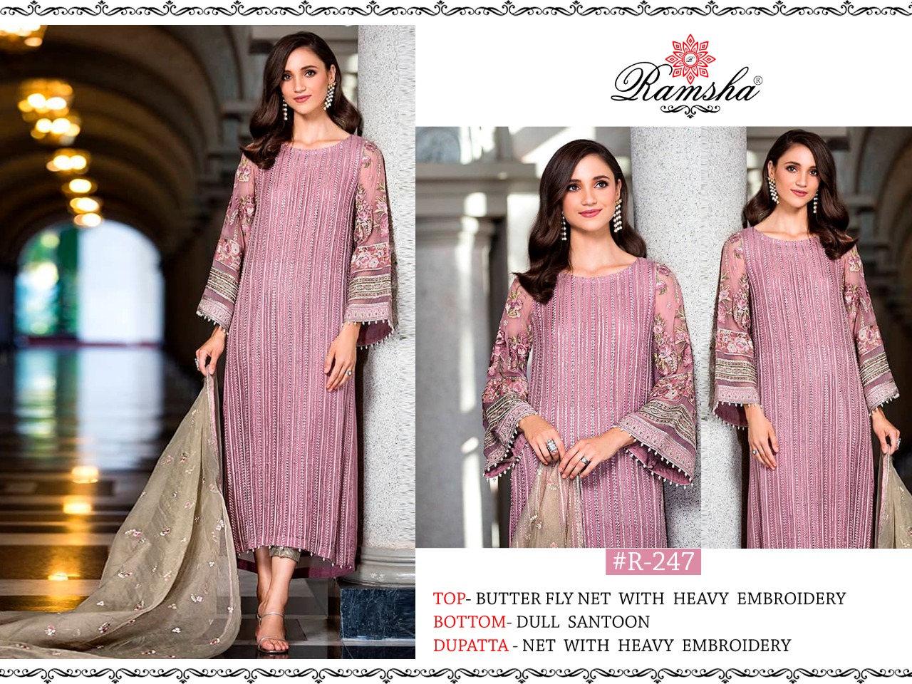 ramsha R-247 Salwar Kameez Net Singles