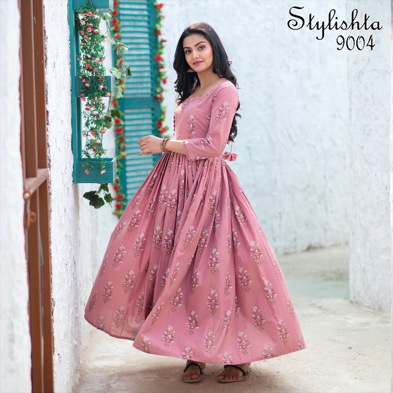 stylishta vol 9 series 9001 9004 Maslin Fabric frok style innovative style kurti catalog