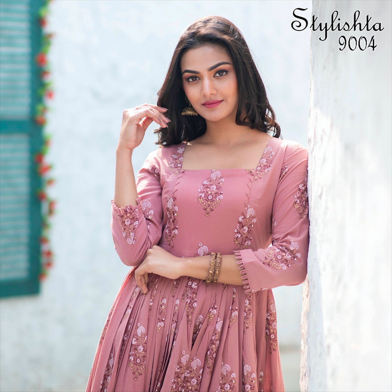 stylishta vol 9 series 9001 9004 Maslin Fabric frok style innovative style kurti catalog