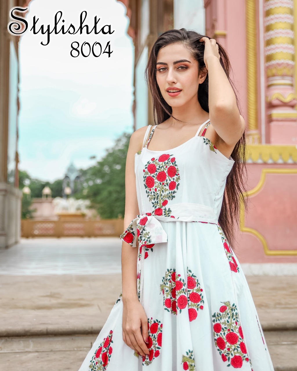 stylishta vol 8 series 8001 8004 Maslin Fabric frok style stylish look kurti catalog