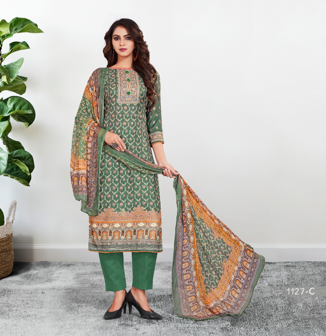 bipson aashi 1127 pashmina exclusive print Dupatta Pure Bemberg Digital Print salwar suit catalog