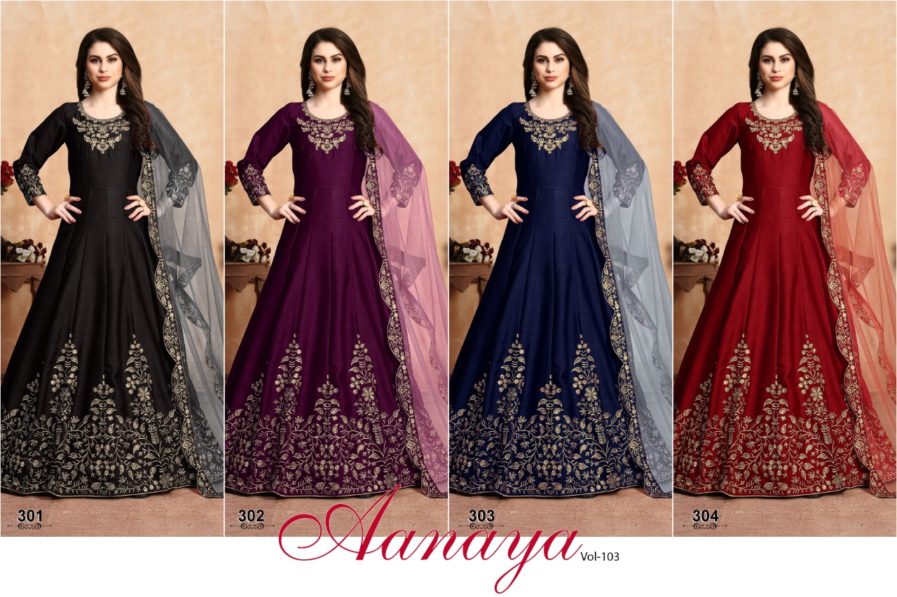 dani aanaya 300 series vol 103 silk regal look indo western catalog