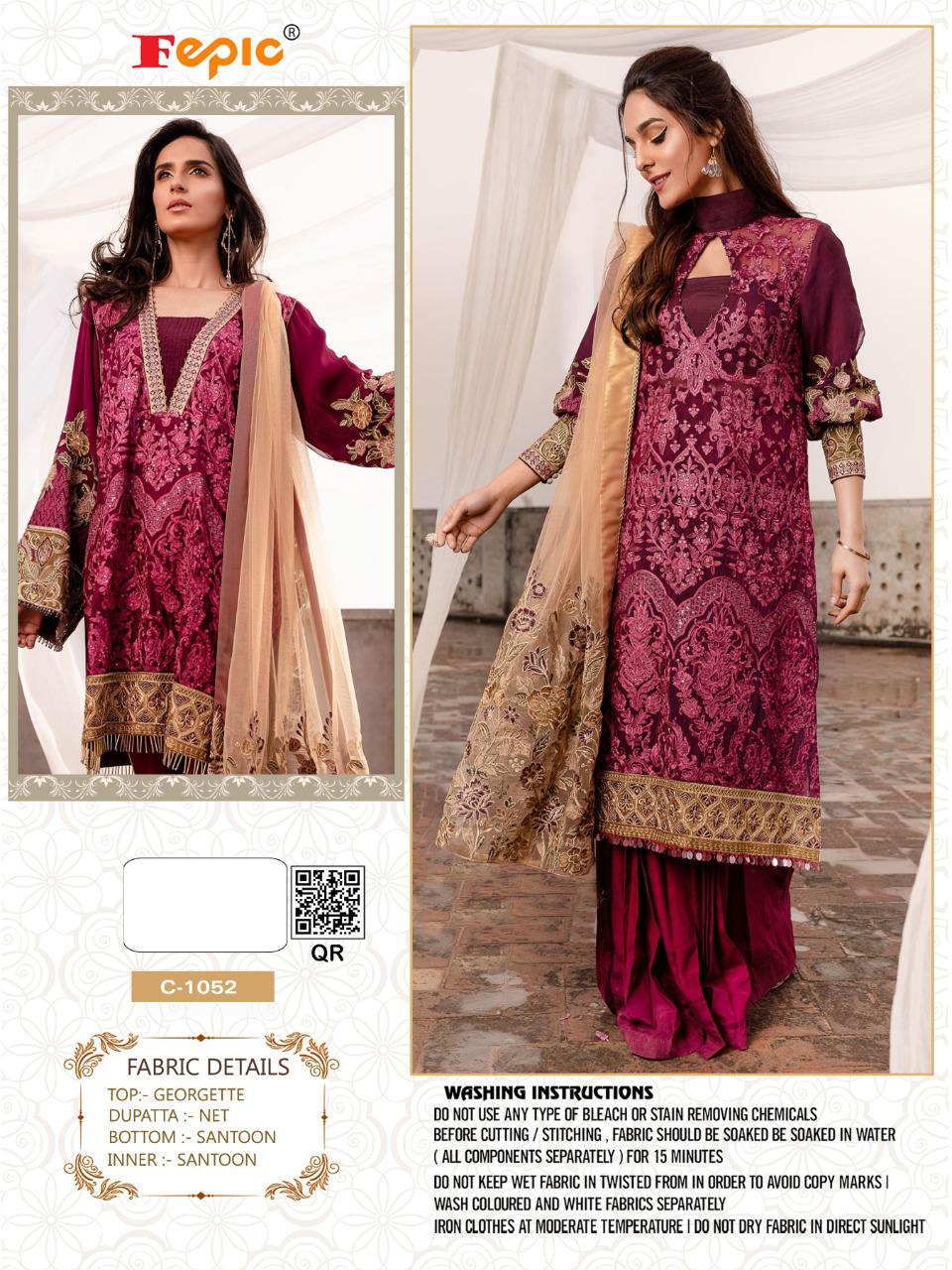 FEPIC Rosemeen  c 1052  Salwar Kameez Georgette Singles