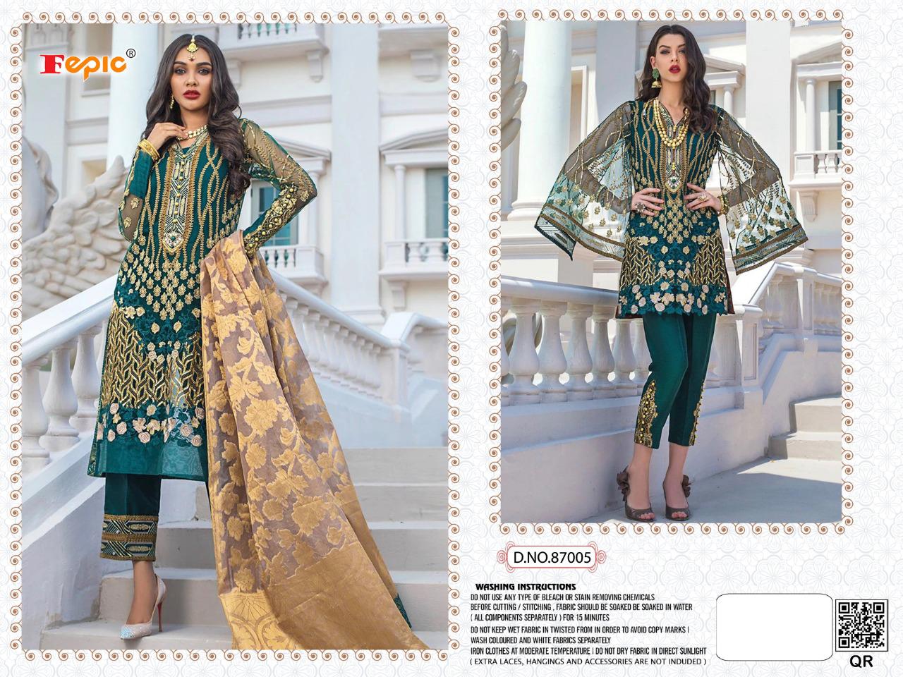 fepic rosemeen d no organza festive range salwar suit catalog