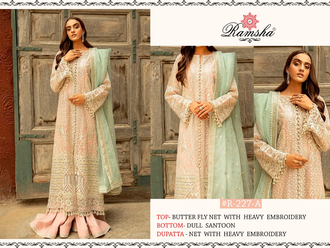 ramsha d no 227 nx net graceful look salwar suit catalog