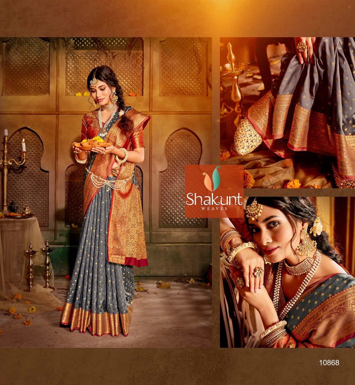 shakunt weaves manmohini silk festive look sarees catalog