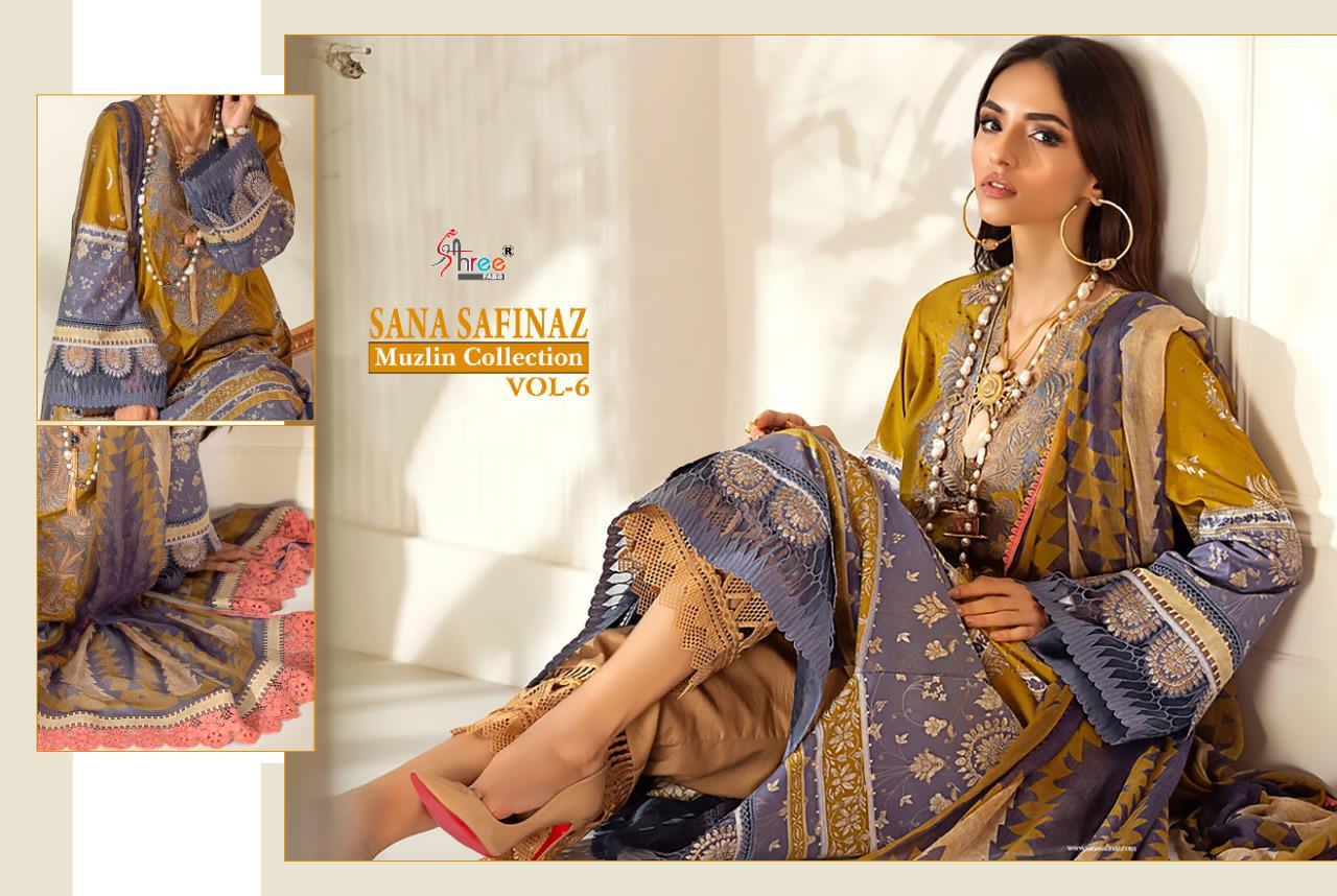 shree fab sana safinaz muzlin collection vol 6 exclusive print cotton dupatta salwar suit catalog